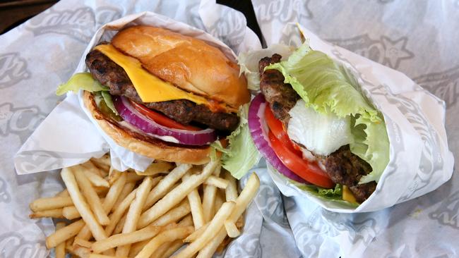 The Carl’s Jr range features both American favourites and a few items unique to Australia. Picture: Troy Snook