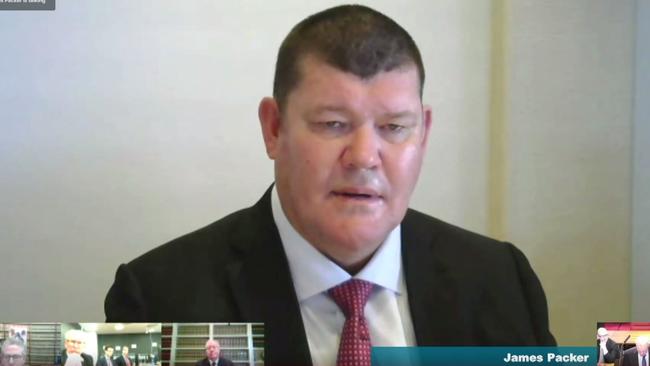 Billionaire James Packer gives evidence at the government inquiry over his casino interests. Picture: Supplied