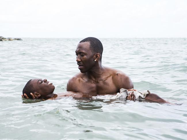 A scene from the film Moonlight, starring Mahershala Ali and Alex Hibbert. Picture: AP