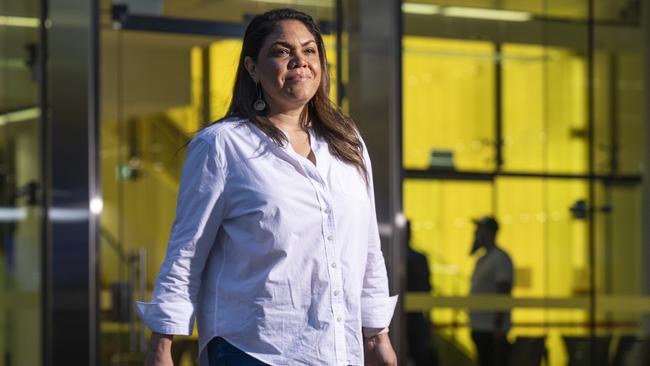 Senator Jacinta Nampijinpa Price at Canberra airport after flying back from Queensland on Sunday. Picture: Martin Ollman / The Australian