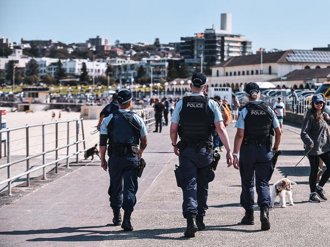 SYDNEY, AUSTRALIA - NCA NewsWire Photos August, 29, 2020Photo police patrolling on Bondi Beach on Saturday morning.Picture: NCA NewsWire/Flavio Brancaleone