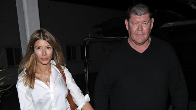 James Packer and girlfriend Kylie Lim arrive at Los Angeles airport on Tuesday for a flight to Sydney. Picture: Clint Brewer / Backgrid