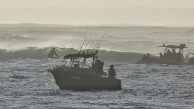 Coastwatch and other emergency services were involved in a search and rescue operation off Ocean Grove and Barwon Heads on Saturday morning, where a man drowned. Picture: Kelly Fry.