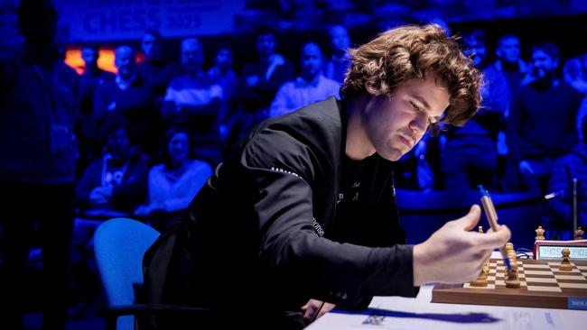 Norwegian chess grandmaster Magnus Carlsen couldn’t hold his concentration at the Qatar Masters because of his opponent’s watch. Picture: AFP