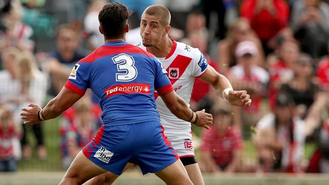 Zac Lomax was in everything for the Dragons in their win over Newcastle. Picture: Shane Myers/NRL Photos