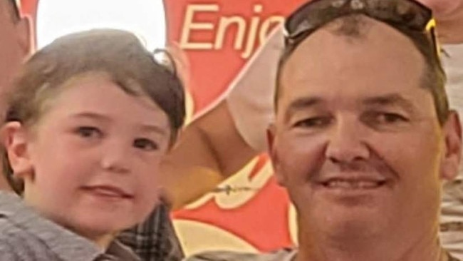 Tye Curtain and his son, Jacob, 7