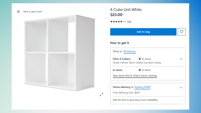 Kmart deals cube shelf