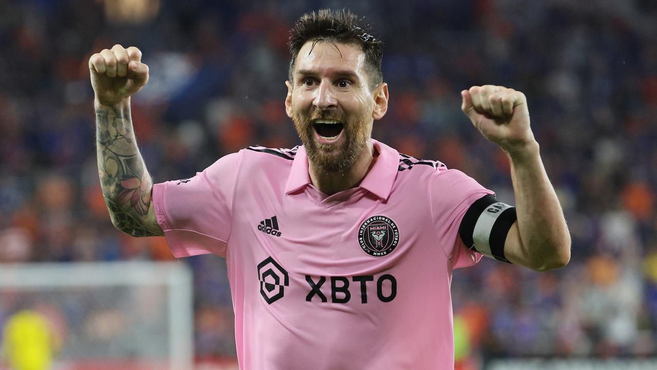 CINCINNATI, OHIO - AUGUST 23: Lionel Messi #10 of Inter Miami CF against FC Cincinnati in the semi-finals of the 2023 U.S. Open Cup at TQL Stadium on August 23, 2023 in Cincinnati, Ohio. (Photo by Andy Lyons/Getty Images)