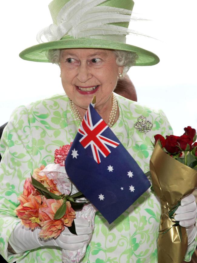 Queen Elizabeth II arriving for opening of the Commonwealth Games in Melbourne, during five-day royal visit to Australia 13 March 2006. Picture: Supplied