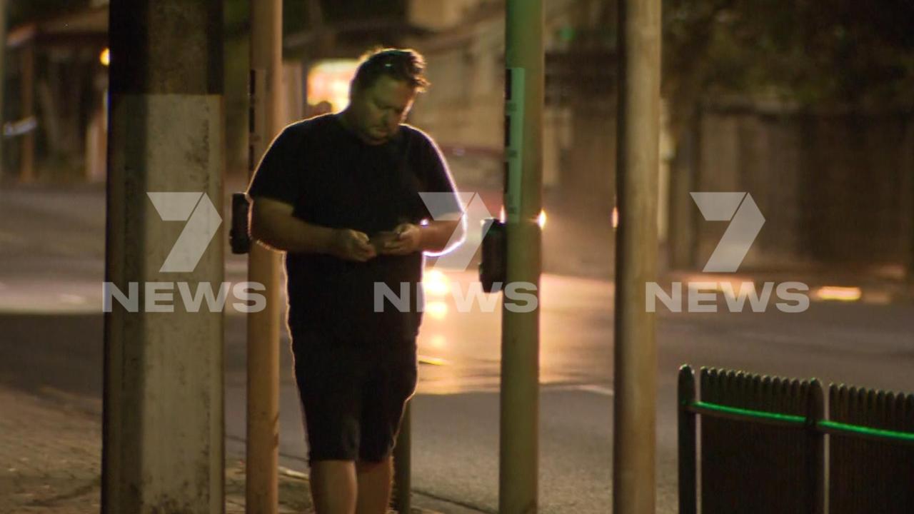 The father of the injured girl at the scene of the crash. Picture: 7NEWS