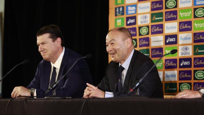 Australian Rugby Union chair Hamish McLennan and Wallabies head coach Eddie Jones. Picture: Tim Hunter.