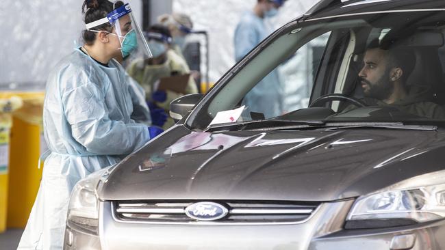 Carparks have been transformed into mass testing sites during the pandemic. Picture: Sarah Matray