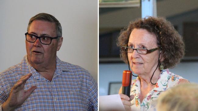 Former Alice Springs Mayor Damien Ryan and Central Australian Aviation Museum Franca Frederiksen. Picture: Gera Kazakov