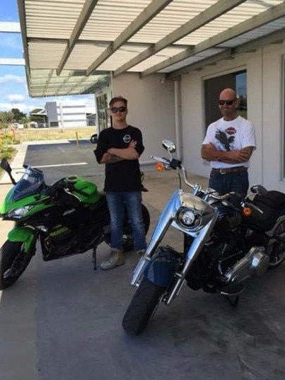 Brendan Tyrrell with his dad, Rob Smith. Mr Tyrrell died in a crash with a ute on his way to work along Woolcock St earlier this month.
