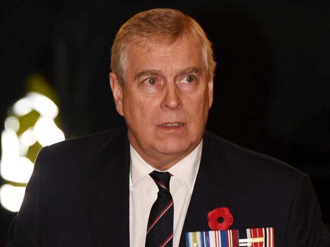 (FILES) In this file photo taken on November 11, 2017 Britain's Prince Andrew, Duke of York, arrives for the the annual Royal Festival of Remembrance at the Royal Albert Hall in London on November 11, 2017 on Armistice Day. - Prince Andrew on November 20, 2019 said he was cancelling his public engagements, as the outcry from the British royal's friendship with convicted sex offender Jeffrey Epstein showed no sign of abating. (Photo by Stefan Rousseau / POOL / AFP)