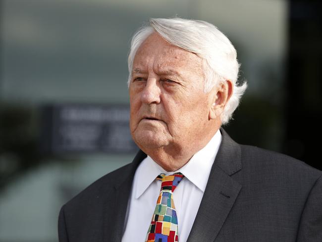 Counsel assisting the Coroner, Ken Fleming QC, leaving after attending the inquest into the Dreamworld disaster at the Southport Courthouse on the Gold Coast, Monday, November 19, 2018. Cindy Low, Kate Goodchild, her brother Luke Dorsett and his partner Roozi Araghi all died when Dreamworld's Thunder River Rapids ride malfunctioned in October 2016. (AAP Image/Regi Varghese) NO ARCHIVING