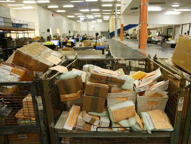 Over 120 million parcels pass through the facility each year and over 40,000 parcels are detected as illegal goods each year. Picture: News Corp