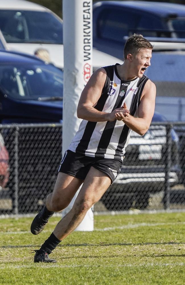 Richardson celebrates one of his 74 goals in 2022. Picture: Valeriu Campan