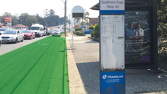 An artist impression of the Northern Transitway which will be a 24/7 bus land and involve the banning of right-hand turns at non-signalised intersections and the banning of all on-street parking along Gympie Rd from Kedron to Chermside. Picture: The Courier-Mail