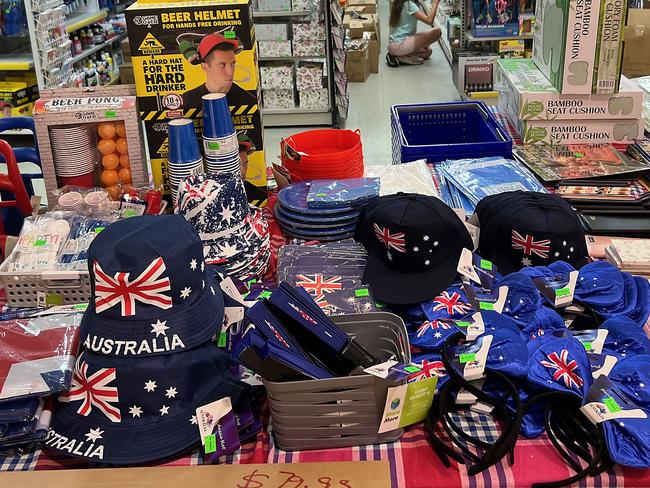 BRISBANE, AUSTRALIA - NewsWire Photos JANUARY 12, 2024: Woolworths stores have withdrawn the sale of Australia Day merchandise. Pictured is a Choice store with merchandise. Picture: NCA NewsWire/Tertius Pickard