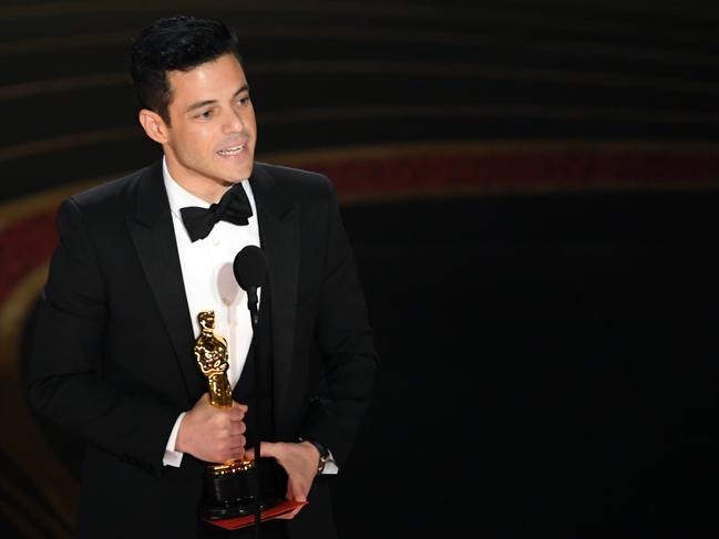 In a more predictable category, Rami Malek won Best Actor for Bohemian Rhapsody. Picture: Getty Images