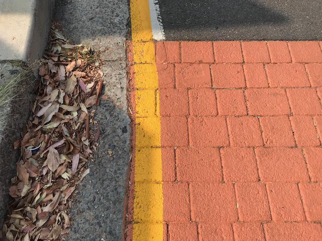 Some of the orange road markings have a brickwork effect while others are just painted on. Picture: Supplied