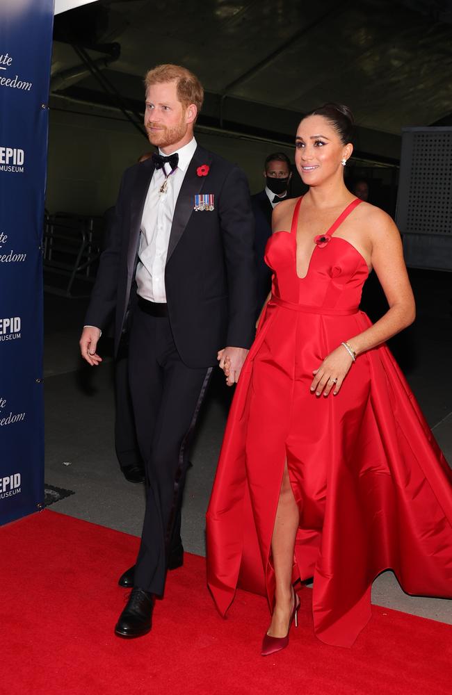 Prince Harry and Meghan Markle attend the Annual Salute To Freedom Gala in New York City. Picture: Theo Wargo/Getty Images for Intrepid Sea, Air, &amp; Space Museum