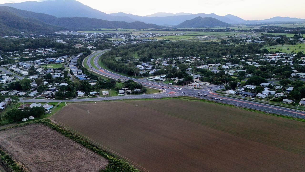 Cairns Regional Council has granted preliminary approval for a material change of use for a vacant block of land at the Bruce Highway and Riverstone Road intersection at Gordonvale. The cleared cane farming land that adjoins the Mulgrave River catchment has preliminary approval by council for an industrial development. Picture: Brendan Radke