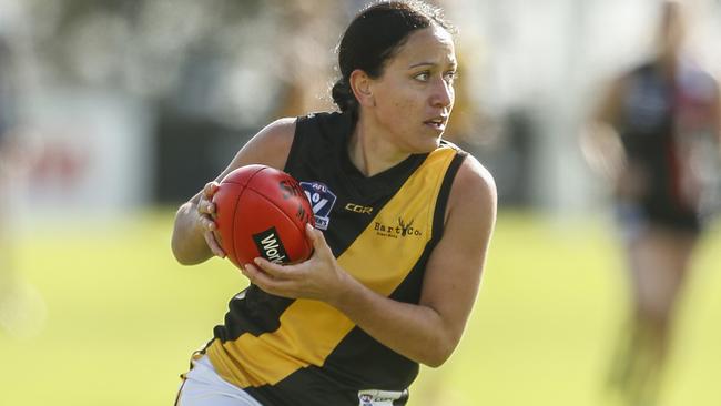 South Eastern Women's Football: Frankston Dolphins v Seaford. Kaea Tua (Seaford). Picture: Valeriu Campan