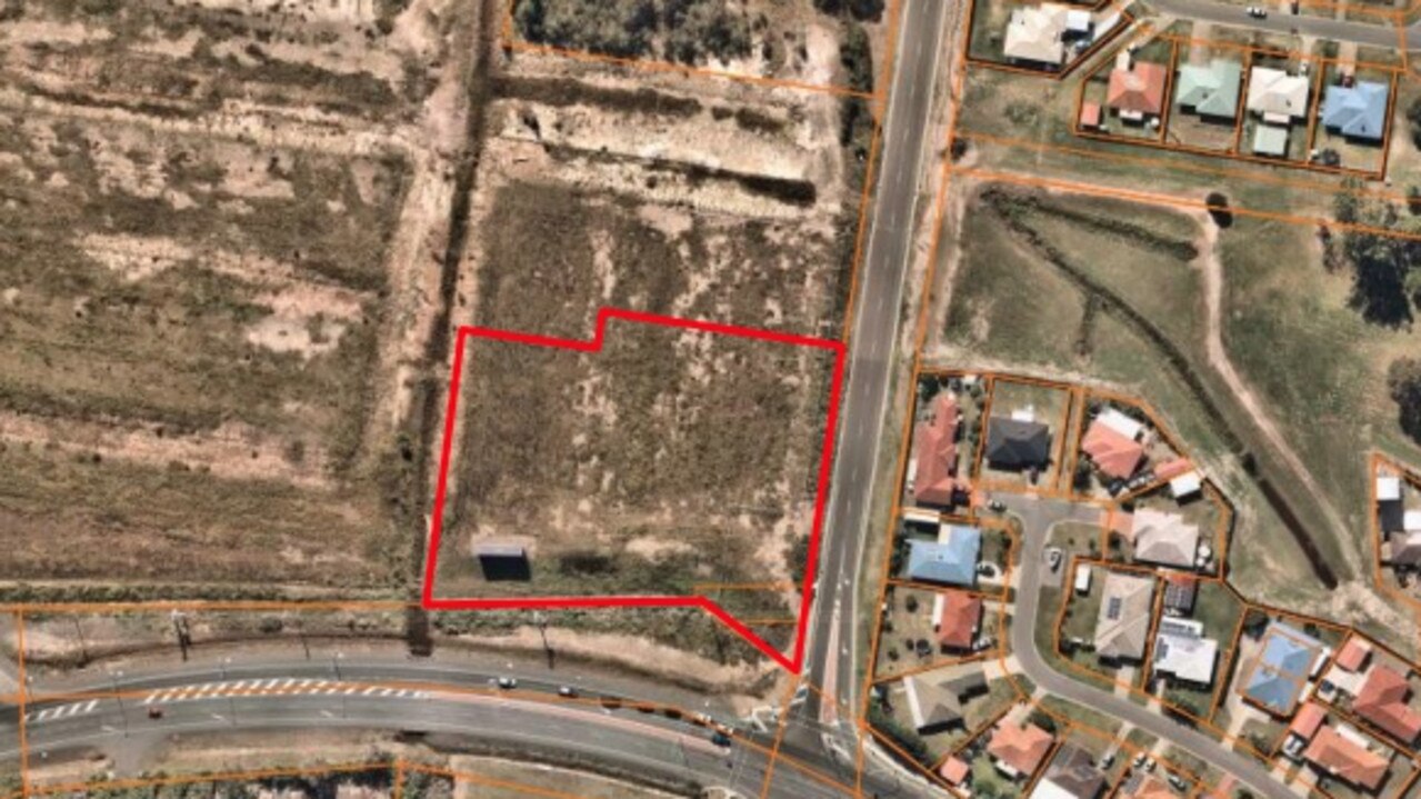 The red area is the proposed site of a new Aldi store for Hervey Bay. Photo: Contributed