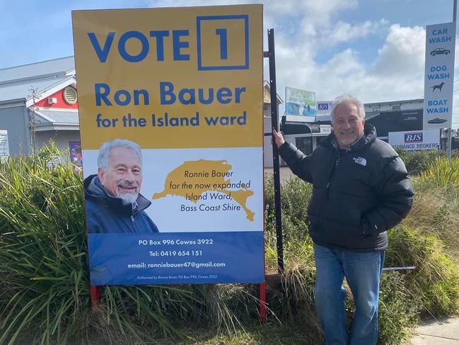 Bass Coast Shire councillor Ron Bauer is running for council again. Picture: Facebook