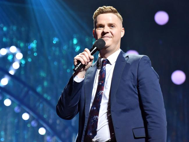 Tom Ballard took on Baby Boomers in his slot at the 2019 Melbourne International Comedy Festival Opening Night Comedy Allstars Supershow. Picture: Jim Lee