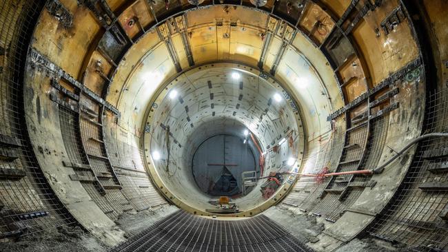 Construction of the Metro tunnel.