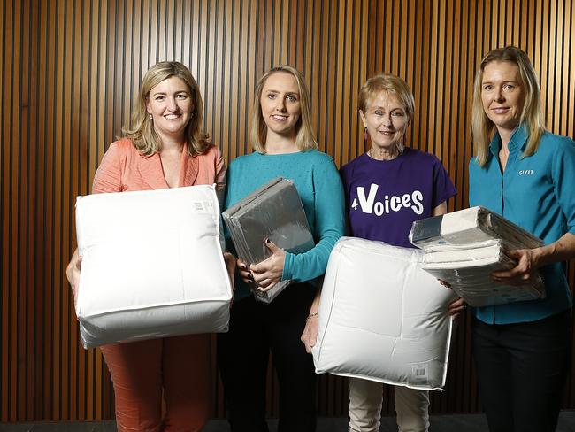 Attorney-General Shannon Fentiman, GIVIT Queensland manager Christina Spehr, 4 Voices Founder Jo Westh and GIVIT CEO Sarah Tennant at the GIVIT Domestic and Family Violence Appeal launch. Picture: Jerad Williams