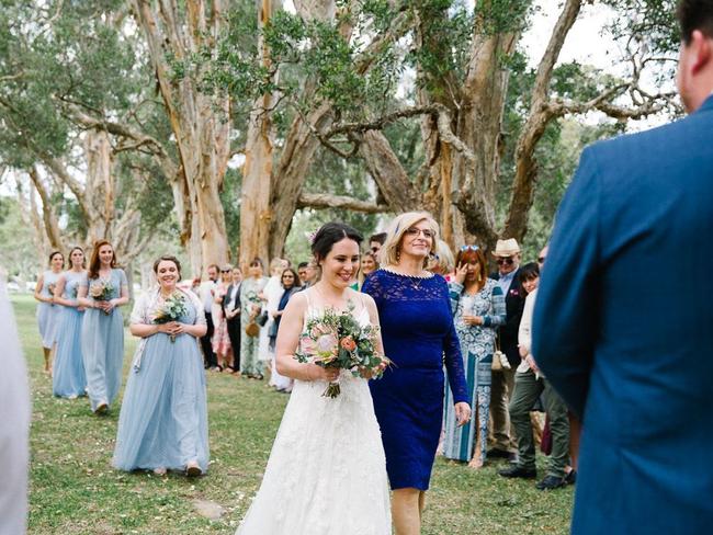 Georgie’s mum walked her down the aisle. Picture: Supplied. 