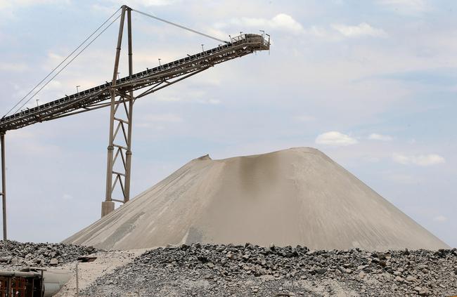 A spodumene ore stockpile in Western Australia. Core Lithium believe its Finniss Lithium Project will be the next lithium mine operating in Australia. Picture: Colin Murty