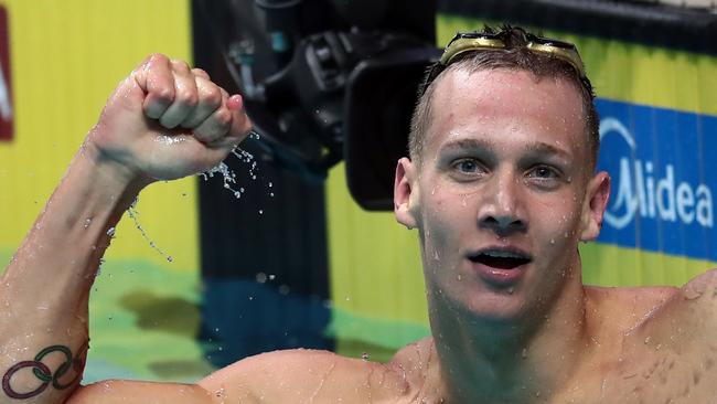 Caeleb Dressel claimed gold in the 100m freestyle final in Budapest.