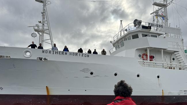 The Bandero, previously Japanese fisheries patrol vessel Arasaki, anchored off Port Arthur.