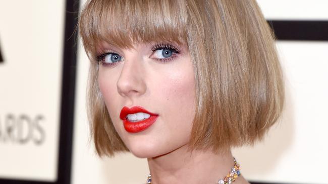 Taylor Swift attends the 58th GRAMMY Awards at Staples Center in Los Angeles, California.