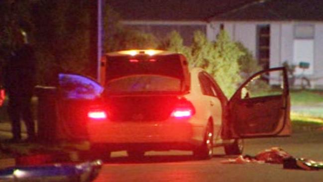 The young woman’s body was found in this parked white Mercedes-Benz in Kidman Park about 11.40pm on Sunday.