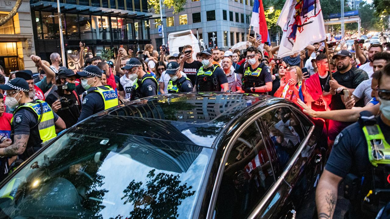 Fans gather in Melbourne to get a glmpse of Novak Djokovic. (Photo by Diego Fedele/Getty Images)