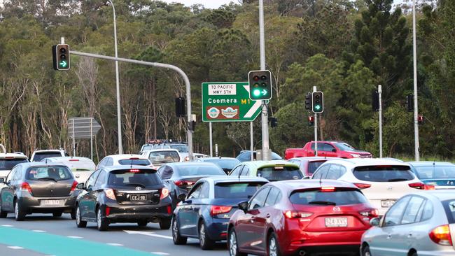 Traffic congestion near IKEA and Coomera. Picture: NIGEL HALLETT