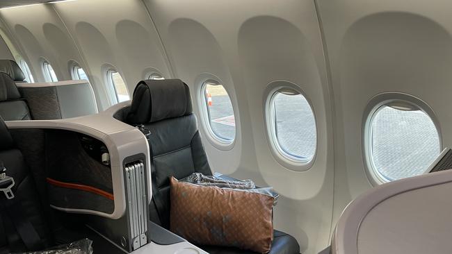 The new Singapore Airlines 737-8 aircraft, business class.