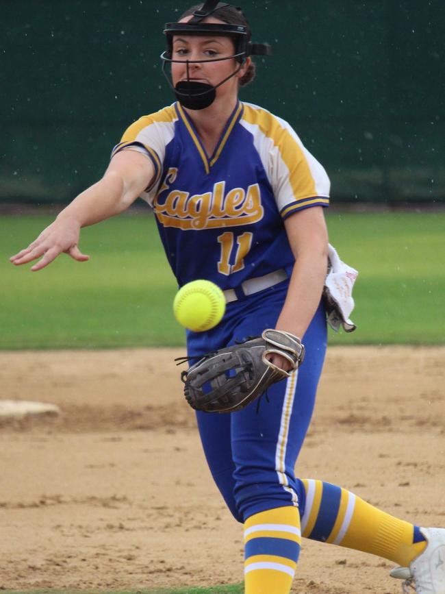 Tahlia Sutton pitching some pace on the mound. Picture: Supplied