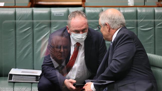 Barnaby Joyce will present Scott Morrison with the National Party's demands to support net zero. Picture: NCA NewsWire / Gary Ramage