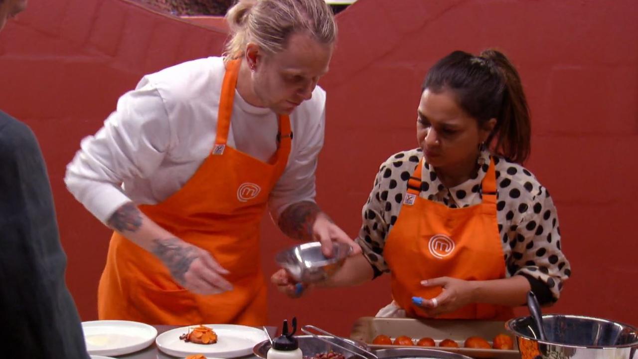 Pete and Kishwar face trouble during the service challenge in the Northern Territory. Picture: Channel 10