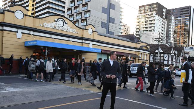 Busy South Yarra train station. Picture: Andy Brownbill