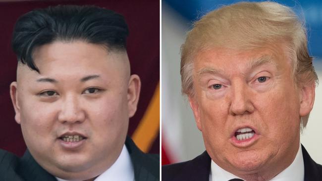 An escalating war of words between Donald Trump and Kim Jong-un ratcheted up a notch on September 22, 2017 as the US president dubbed North Korea's leader a ‘madman’. Picture: AFP / Saul Loeb and Ed Jones.