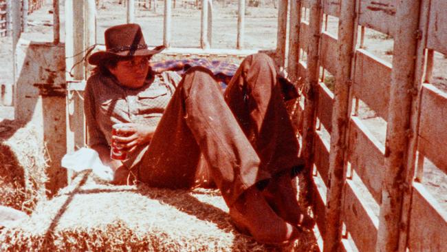 Kerrynne Liddle taking a break during cattle mustering in the Top End.