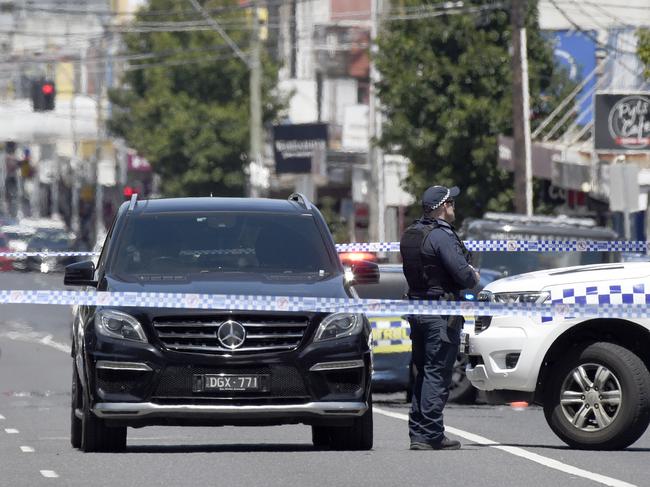 Police set up the crime scene on High Street Preston outside the Quest Hotel. Picture: Andrew Henshaw